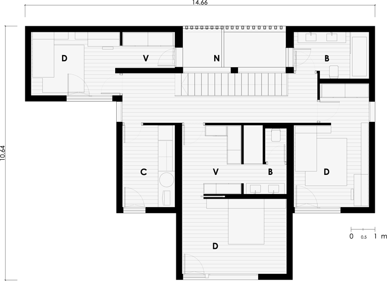Awarded modular design house first floor