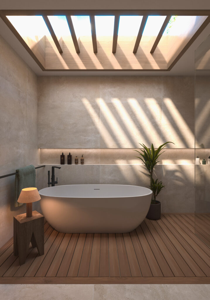 Toilette offenes mit badewanne Konzept Modulhaus luxury in San Cugat, Barcelona