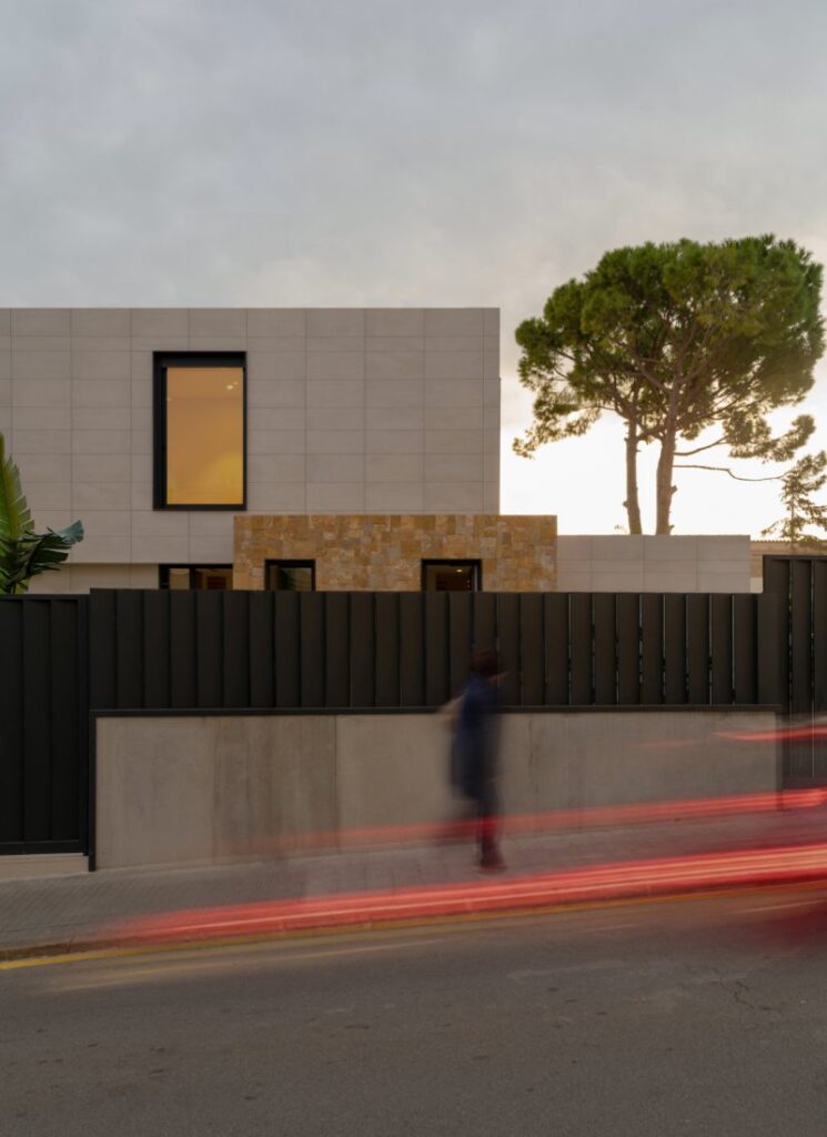 Zaun aussenbereich fertighaus beton veranda