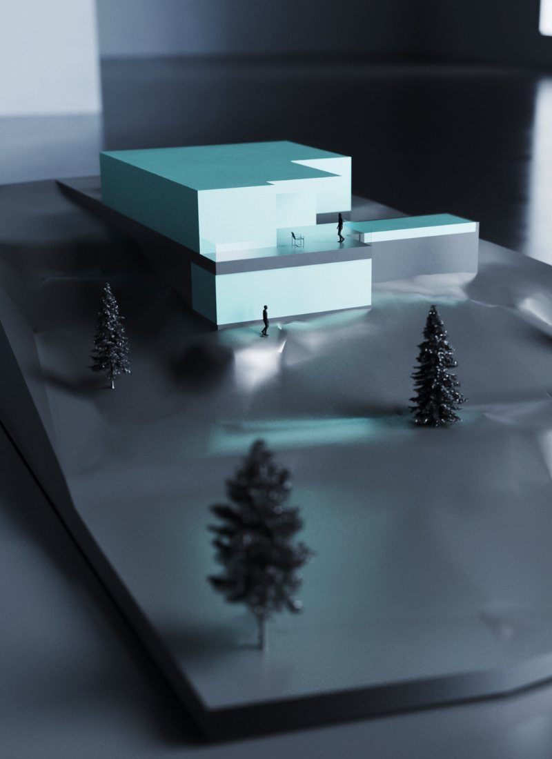 3D-Modell eines Hanghauses