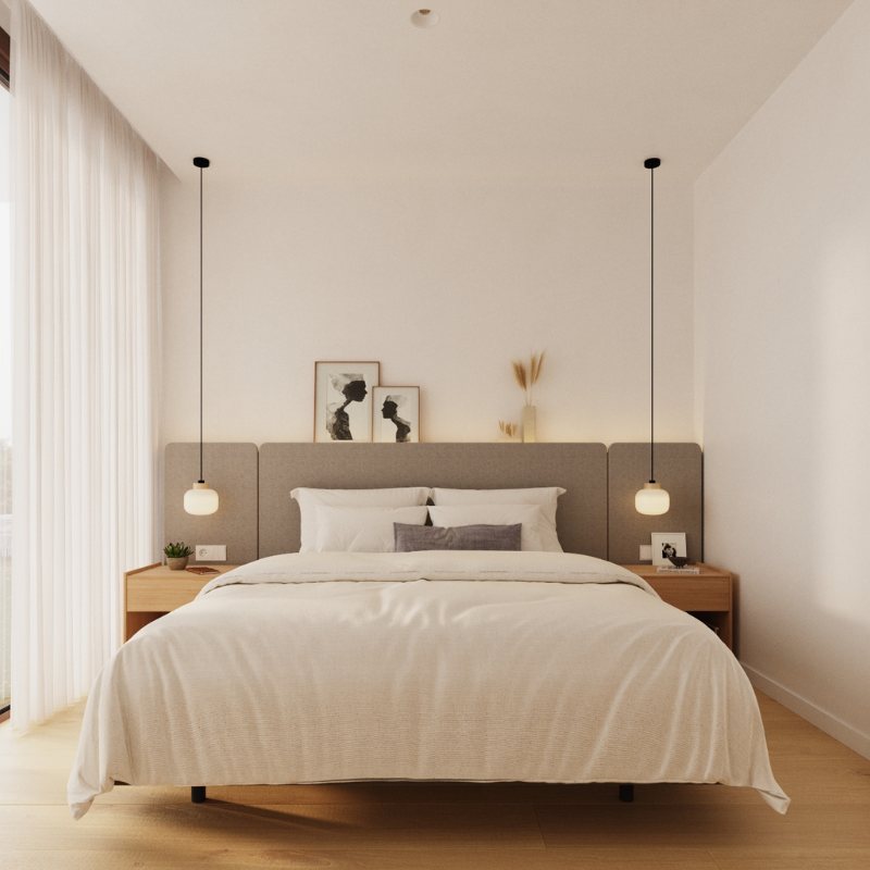 Schlafzimmer-Visualisierung im Modulhaus